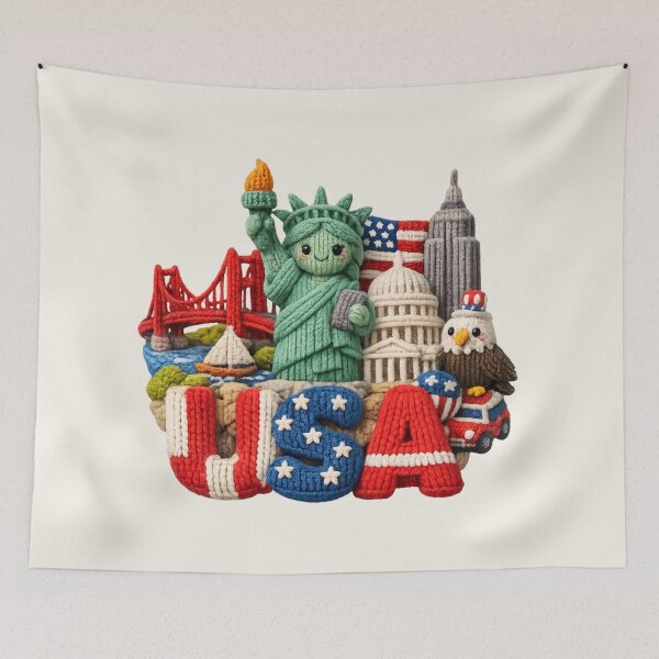 Item preview, Cute Knitted America Landmark | Handmade Yarn Knit Travel Souvenir designed and sold by Moons Studio.