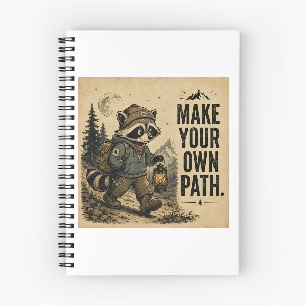 Item preview, Make Your Own Path | Vintage Raccoon Adventure Retro Graphic Sticker & T-Shirt designed and sold by Alt Fandom Co..