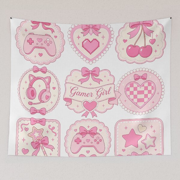 Item preview, Pastel Collage Gamer Girl Artwork designed and sold by QuirkyCloud Designs.