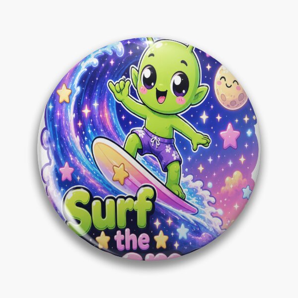 Item preview, Alien Surfer Riding Galaxy Waves designed and sold by Ruamid.