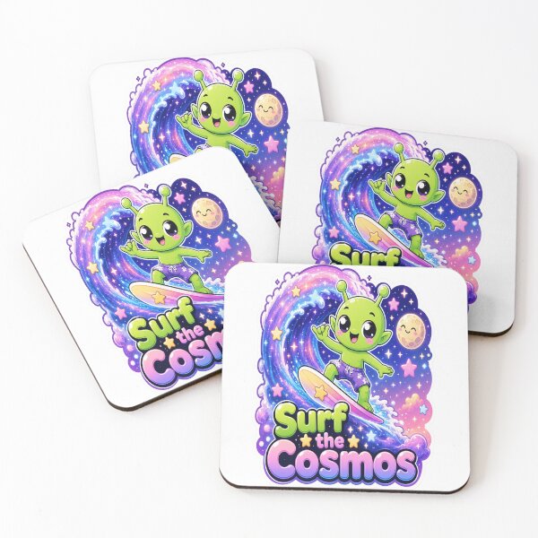 Item preview, Alien Surfer Riding Galaxy Waves designed and sold by Ruamid.