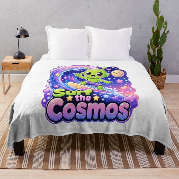 Item preview, Alien Surfer Riding Galaxy Waves designed and sold by Ruamid.