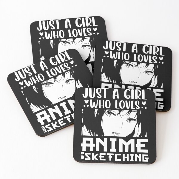 Item preview, Just A Girl Who Loves Anime & Sketching – Minimalist Anime Girl designed and sold by bella-rosa87.