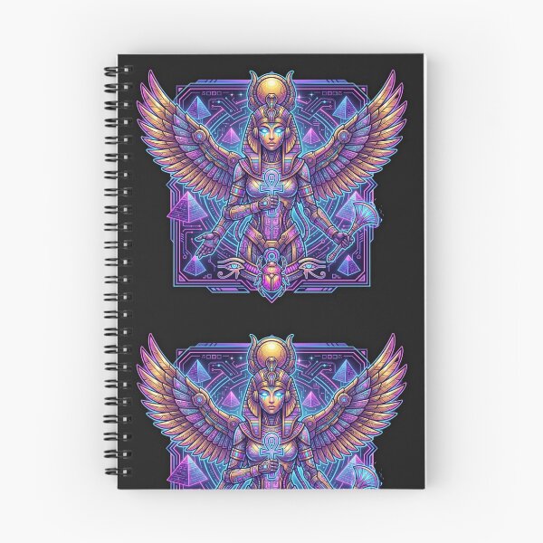 Item preview, Neon Cyberpunk Isis Goddess - Cyber Egypt Futuristic Queen Art designed and sold by alalame.