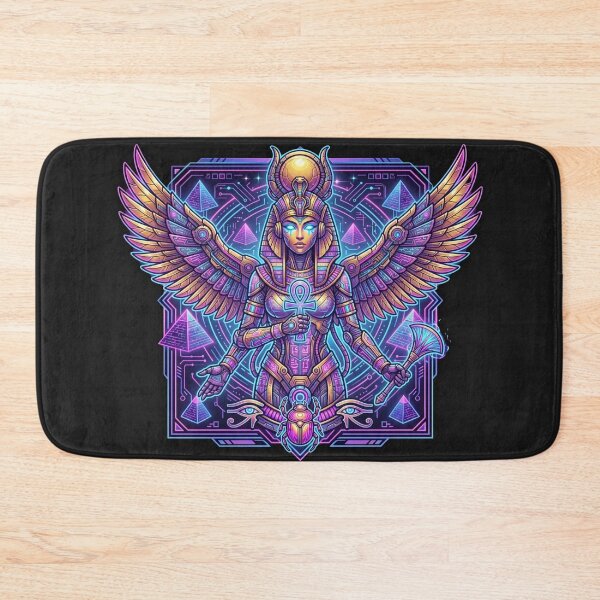 Item preview, Neon Cyberpunk Isis Goddess - Cyber Egypt Futuristic Queen Art designed and sold by alalame.