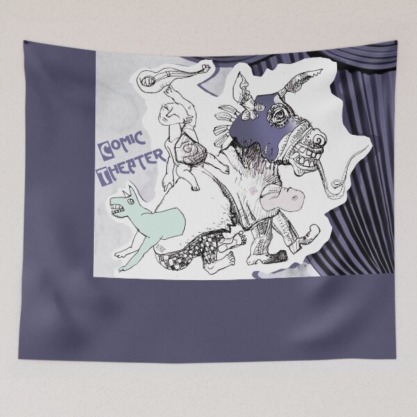 Item preview, Comic Theater With Circus Horse, Clowns, Dog, Singer (Drawing by ACCI)  designed and sold by VanyssaGraphics.