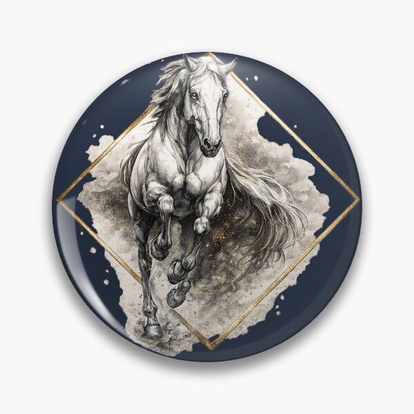 Item preview, Majestic Galloping Horse in Ink and Gold designed and sold by thirtyonestars.