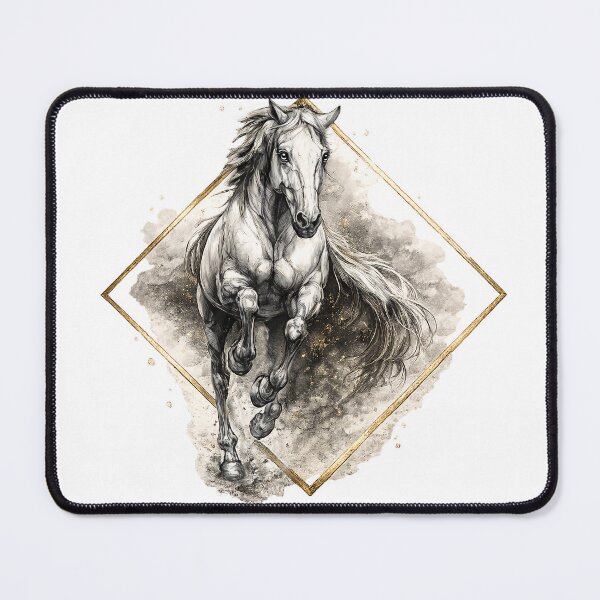 Item preview, Majestic Galloping Horse in Ink and Gold designed and sold by thirtyonestars.