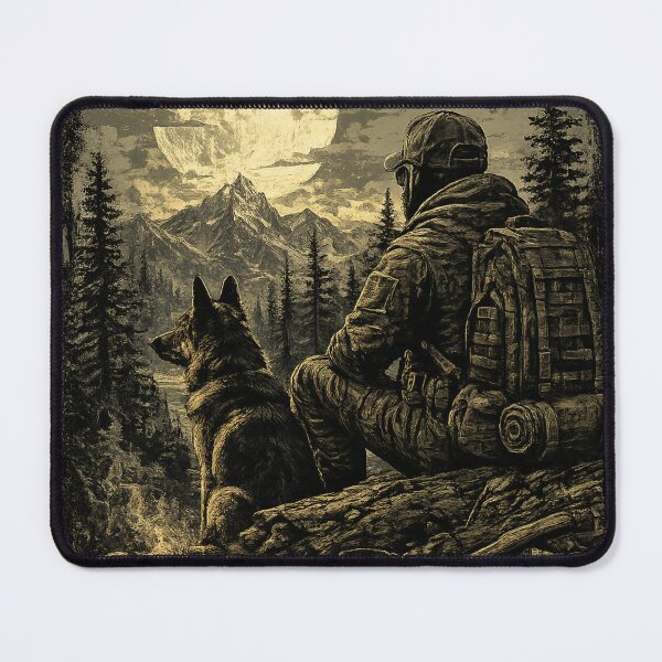 Item preview, Moonlit Bushcraft Adventure with German Shepherd designed and sold by naturalsurvival.
