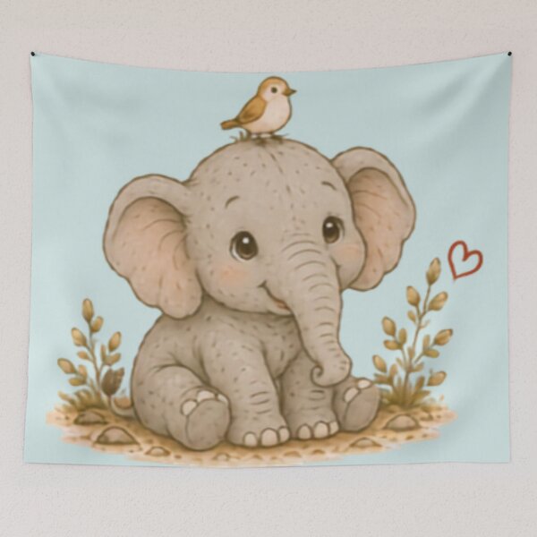 Item preview, Cute Elephant Best Friends designed and sold by MellowMunchkins.