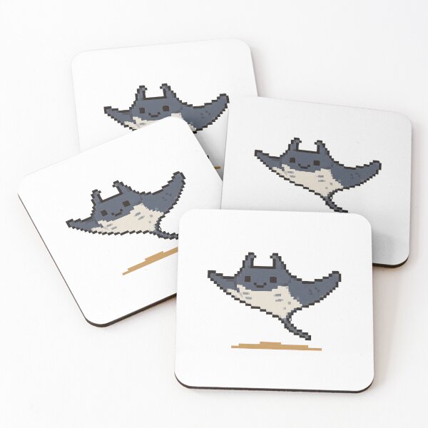 Item preview, Cute Pixel Art Manta Ray - Retro 8-Bit Wildlife Design designed and sold by SLGA-Designs.