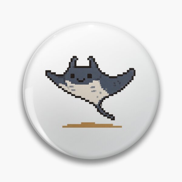 Artikelvorschau, Niedlicher Mantarochen im Pixel-Art-Stil – Retro-8-Bit-Tierdesign entworfen und verkauft von SLGA-Designs.
