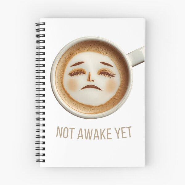 Item preview, Not Awake Yet Sleepy Coffe Mug Funny Morning Latte designed and sold by WonderMugStudio.