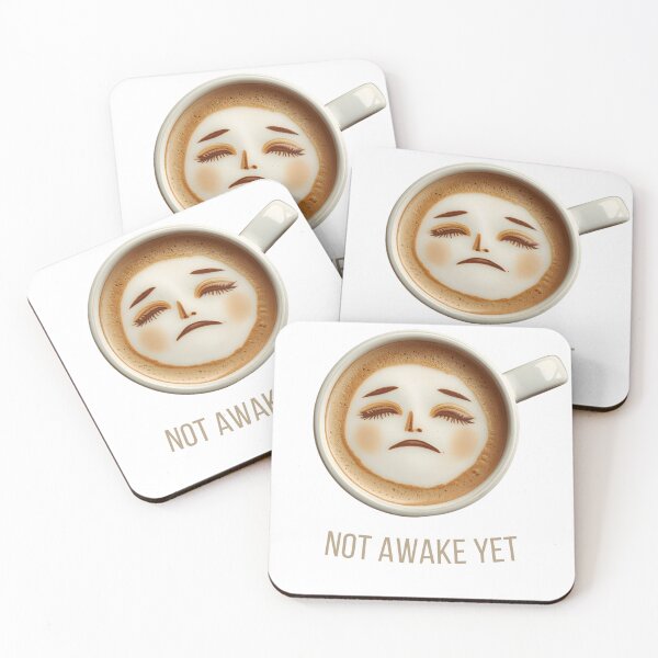 Item preview, Not Awake Yet Sleepy Coffe Mug Funny Morning Latte designed and sold by WonderMugStudio.