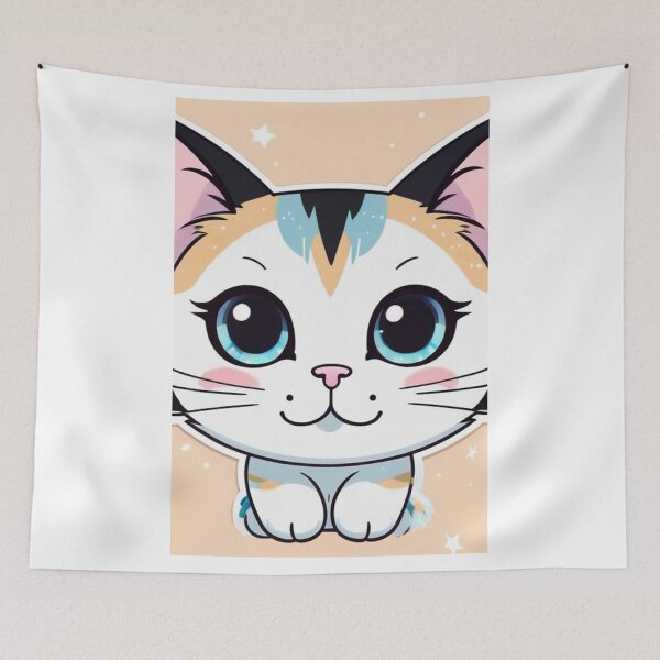 Item preview, Art - Kawaii Kitten, Illustration Inspired by Japanese Culture designed and sold by World-Pets.