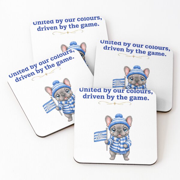 Item preview, Go Team French Bulldog – Blue & White Supporter designed and sold by ArtisticDesignsbyLinda.