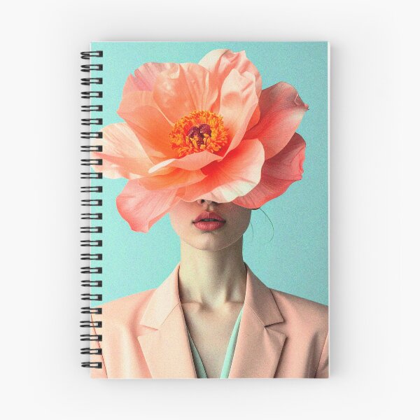 Item preview, Woman with Pink Peony Flower Head Portrait designed and sold by BetweenForms.