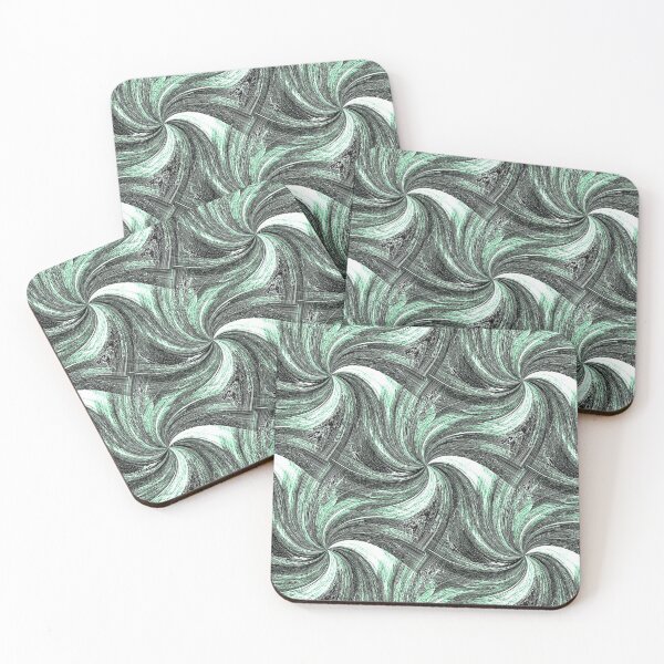 Item preview, Spiral Summer Pinch Pattern in Green and White designed and sold by Artistestella.