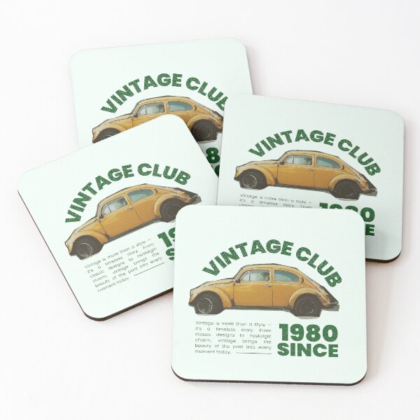 Item preview, Vintage Club Since 1980 – Retro Classic Yellow Car Aesthetic designed and sold by PrimeRacer.