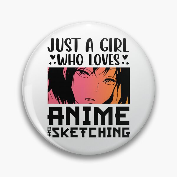 Item preview, Just A Girl Who Loves Anime & Sketching – Retro Anime Quote designed and sold by bella-rosa87.