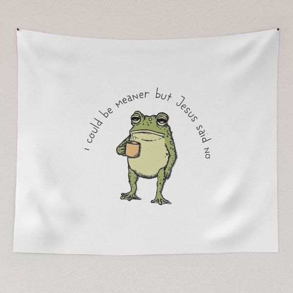 Item preview, Funny Frog Christian - I Could Be Meaner But Jesus Said No Tee designed and sold by PearlArtss.