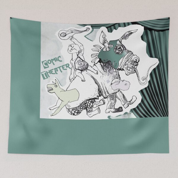 Item preview, Comic Theater With Circus Horse, Clowns, Dog, Singer (Drawing by ACCI)  designed and sold by VanyssaGraphics.