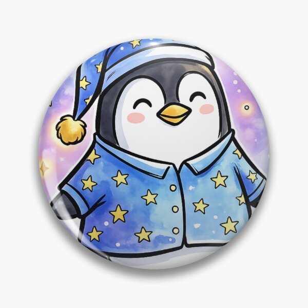 Item preview, Cute Kawaii Penguin in Star Pajamas | Cozy Bedtime Galaxy Animal | Nursery Decor | Baby & Kids Gift designed and sold by Cosmic Doodle Co..