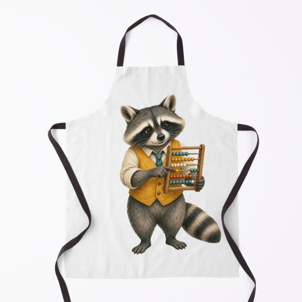 Item preview, Raccoon Math Teacher Counting With a Wooden Abacus designed and sold by Whimsy Paw Studio | Cute Animal Art.