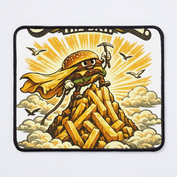 Item preview, Cheese The Day Funny Burger Mountain Vintage Graphic T-Shirt & Sticker designed and sold by irfanshikh.