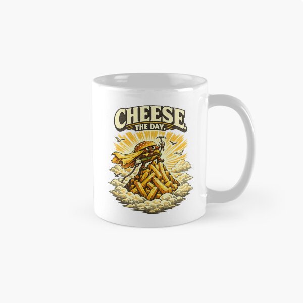 Item preview, Cheese The Day Funny Burger Mountain Vintage Graphic T-Shirt & Sticker designed and sold by irfanshikh.