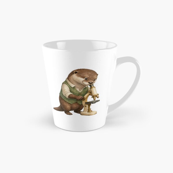 Item preview, Curious Otter Exploring Science With a Tiny Microscope designed and sold by Whimsy Paw Studio | Cute Animal Art.