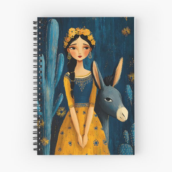 Item preview, Whimsical Girl with Donkey in a Colorful Landscape designed and sold by Artessie.
