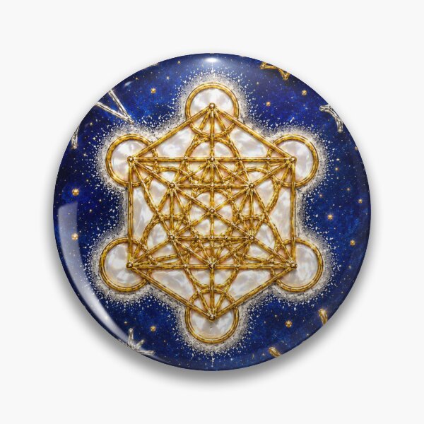 Item preview, Celestial Metatron's Cube Sacred Geometry | Gold & Pearl Cosmic Spiritual Wall Art designed and sold by MandyMCDigi.