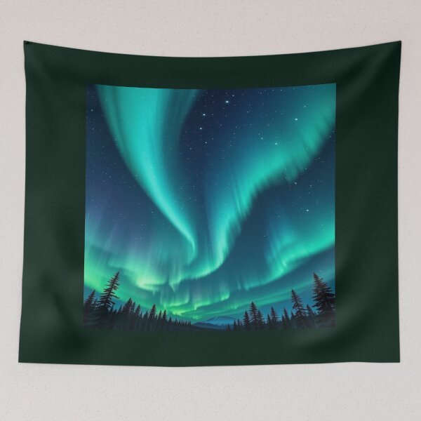 Item preview, Northern Lights Aurora Night Artwork  designed and sold by NivyasArtistry.