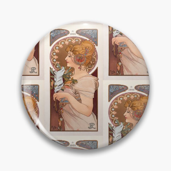 Item preview, Nouveau Woman Holding White Feather designed and sold by artofuniverse.