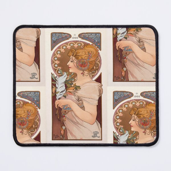 Item preview, Nouveau Woman Holding White Feather designed and sold by artofuniverse.