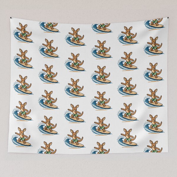 Item preview, Cute Pixel Art Surfing Kangaroo - Retro 8-Bit Wildlife Design designed and sold by SLGA-Designs.
