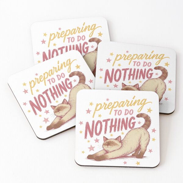 Item preview, Preparing To Do Nothing Funny Lazy Stretching Cat designed and sold by InkRebelprint.