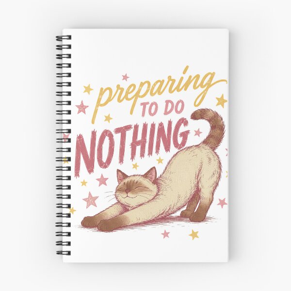 Item preview, Preparing To Do Nothing Funny Lazy Stretching Cat designed and sold by InkRebelprint.