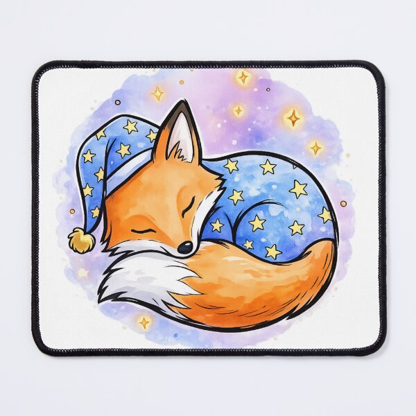Item preview, Cute Sleeping Fox in Starry Pajamas | Kawaii Nursery Decor | Cozy Baby Woodland Animal | Bedtime Fox Art | Baby Shower Gift designed and sold by Cosmic Doodle Co..