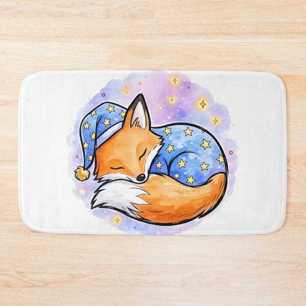Item preview, Cute Sleeping Fox in Starry Pajamas | Kawaii Nursery Decor | Cozy Baby Woodland Animal | Bedtime Fox Art | Baby Shower Gift designed and sold by Cosmic Doodle Co..