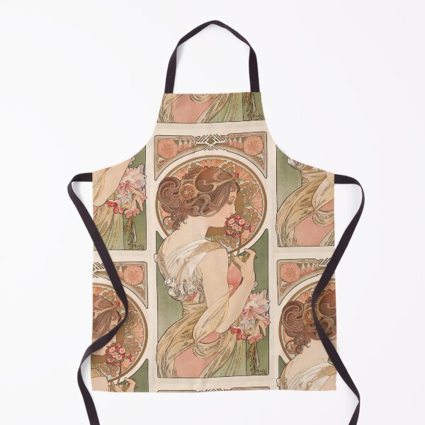 Item preview, Nouveau Woman Smelling Primrose Flowers designed and sold by artofuniverse.