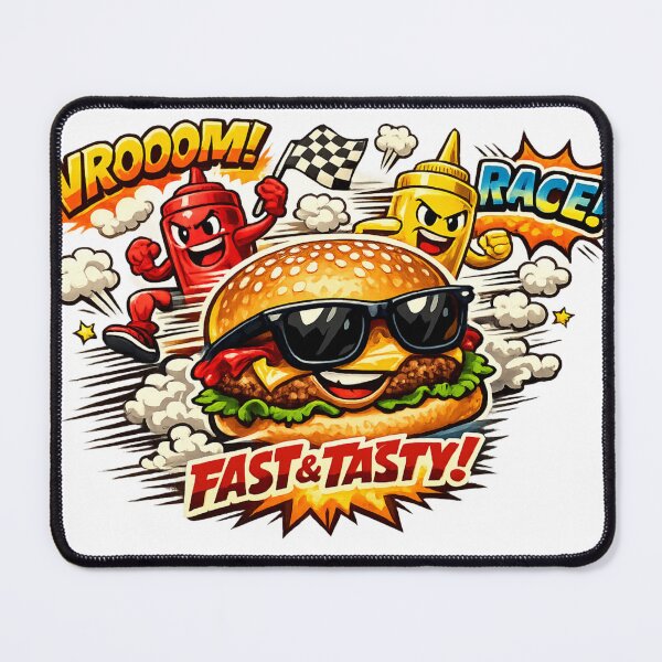Item preview, Fast & Tasty Racing Burger Funny Fast Food Graphic designed and sold by irfanshikh.