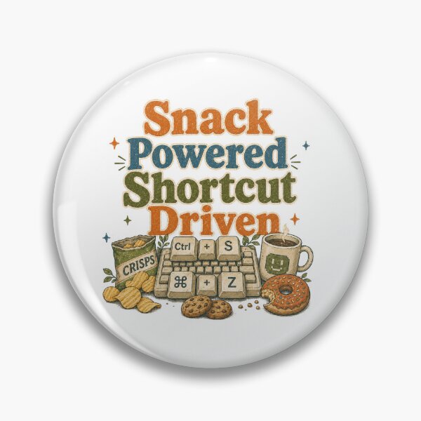 Item preview, Snack Powered Shortcut Driven Funny Computer Productivity Design designed and sold by GiftLore Studio.