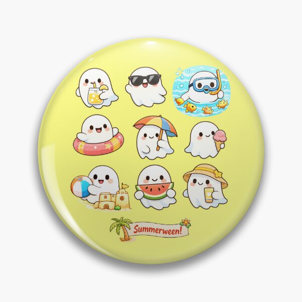 Item preview, Summer Ghost Sticker Pack Cute Spooky Beach Vacation Holiday Fun Design designed and sold by Artycom.