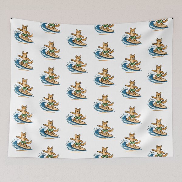 Item preview, Cute Pixel Art Surfing Dingo - Retro 8-Bit Wildlife Design designed and sold by SLGA-Designs.