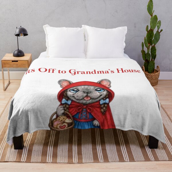Item preview, Little Red Riding Hood French Bulldog – Off to Grandmas House designed and sold by ArtisticDesignsbyLinda.
