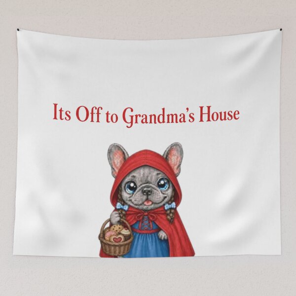 Item preview, Little Red Riding Hood French Bulldog – Off to Grandmas House designed and sold by ArtisticDesignsbyLinda.