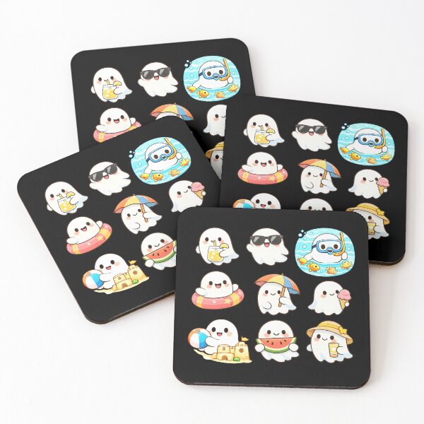 Item preview, Summer Ghost Sticker Pack Cute Spooky Beach Vacation Holiday Fun Design designed and sold by Artycom.