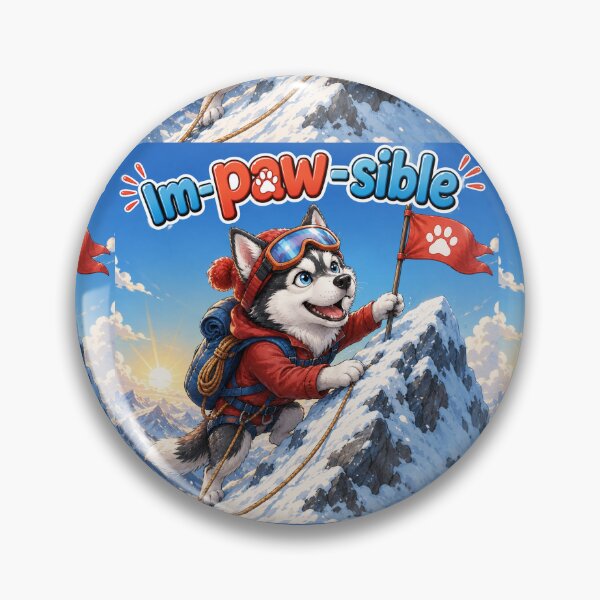 Item preview, Im-paw-sible Siberian Husky Motivational Dog Design designed and sold by Little Paw Atelier.